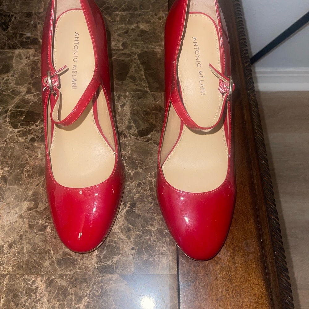 ANTONIO MELANI Red Heels Patent Leather Mary Jane